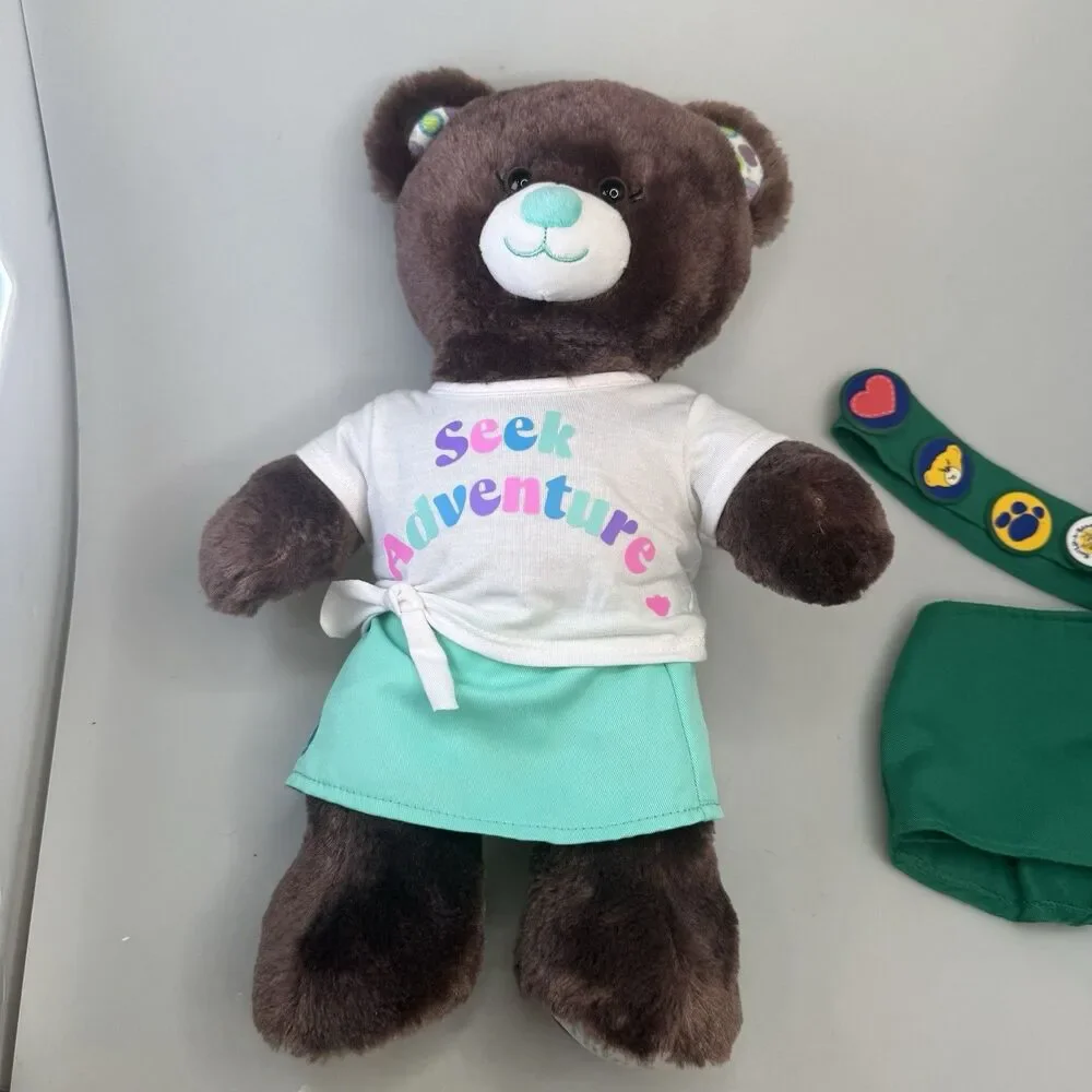Build A Bear Girl Scout Brownie Thin Mint Sash Skort 2024 Plush EUC